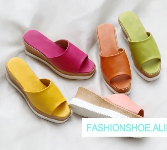 Plus Size Macaron Colors Shoes Woman Summer Open Toe Slippers Flat Platform Wedge Slides Outside Beach Slippers Mujer Shoes Tide
Plus Size Macaron Colors Shoes Woman Summer Open Toe Slippers Flat Platform Wedge Slides Outside Beach Slippers Mujer Shoes Tide