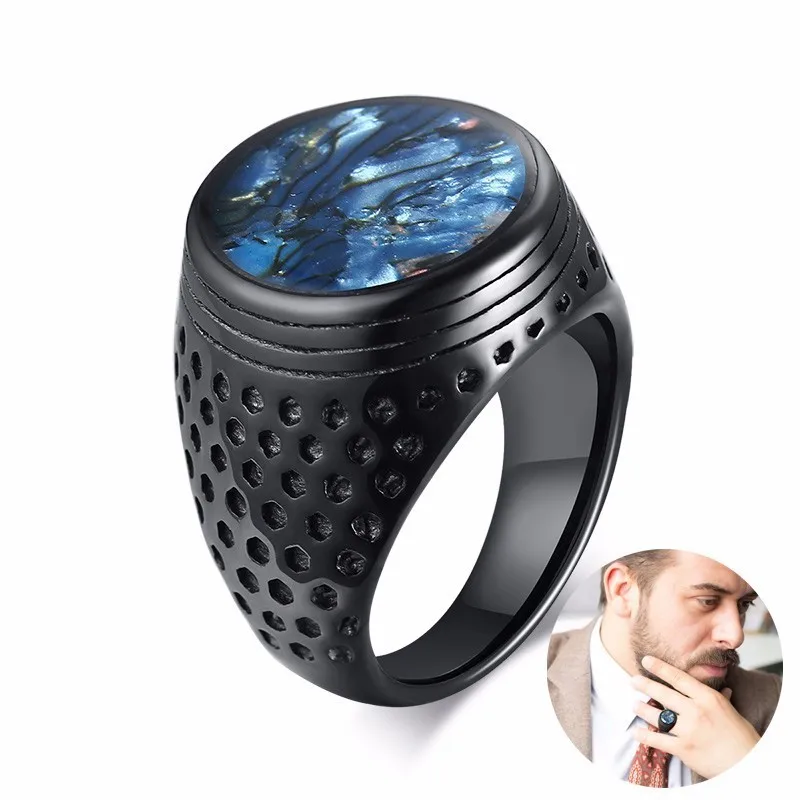 Men Jewelry Abalone Shell Flat Signet Ring in Black Stainless Steel Heavy Rings Band Male Jewelry
Men Jewelry Abalone Shell Flat Signet Ring in Black Stainless Steel Heavy Rings Band Male Jewelry