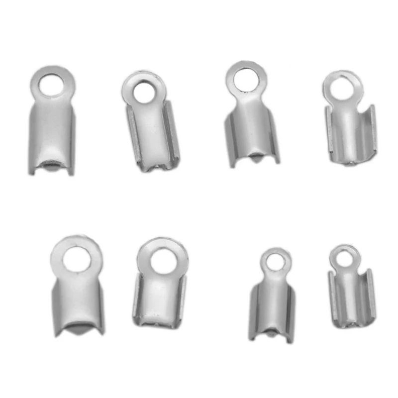 Aiovlo 100pcs/lot Stainless Steel Cords Crimp End Caps End Clasps Beads for DIY Bracelet Necklace Jewelry Findings Connectors
Aiovlo 100pcs/lot Stainless Steel Cords Crimp End Caps End Clasps Beads for DIY Bracelet Necklace Jewelry Findings Connectors