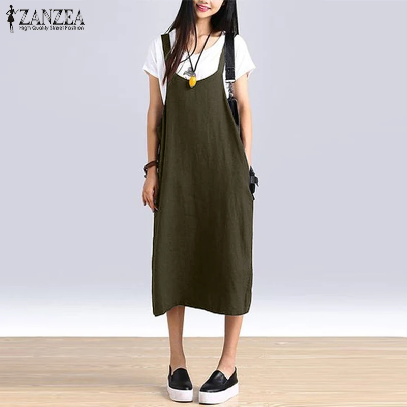 2019 Plus Size ZANZEA Summer Women Casual Solid Sleeveless Straps Cotton Linen Split Party Loose Overalls Dress Dresses Vestidos
2019 Plus Size ZANZEA Summer Women Casual Solid Sleeveless Straps Cotton Linen Split Party Loose Overalls Dress Dresses Vestidos