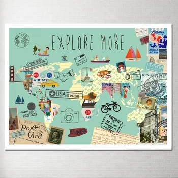 Landscape World Map Colorful World Poster Art Canvas Poster Wall Pictures for Living Room No Frame
Landscape World Map Colorful World Poster Art Canvas Poster Wall Pictures for Living Room No Frame