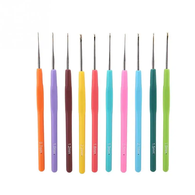 10pcs Multicolor TPR Silicone Handle Aluminum Knitting Needles Crafts Crochet Hooks Kit Set
10pcs Multicolor TPR Silicone Handle Aluminum Knitting Needles Crafts Crochet Hooks Kit Set