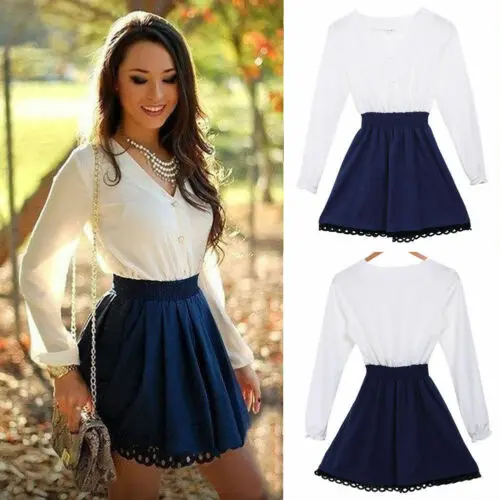 2019 Fashion Women Summer Cotton Long Sleeve Party Evening Club Wear Short Mini Dress V-neck Casual Dress 
2019 Fashion Women Summer Cotton Long Sleeve Party Evening Club Wear Short Mini Dress V-neck Casual Dress