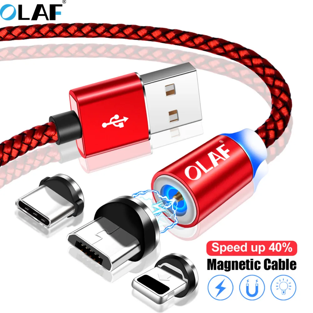 OLAF 1M Magnetic USB Cable For iPhone X Xs Max Xr 8 7 6 Fast Charging Magnet Micro USB Type C Cable For Samsung S9 Huawei Xiaomi
OLAF 1M Magnetic USB Cable For iPhone X Xs Max Xr 8 7 6 Fast Charging Magnet Micro USB Type C Cable For Samsung S9 Huawei Xiaomi