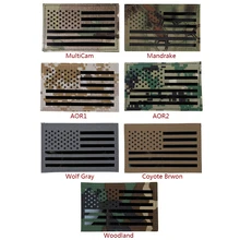 IDOGEAR 戦術刺繍パッチ米国旗名大米国フラグ軍事バッジ戦闘ギアマルチカム AOR1 右側(China)