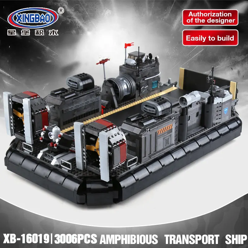 XINGBAO 06019 Genuine 3006Pcs Military Series The Amphibious Transport Ship Set Building Bricks Blocks Toys As Christmas Gifts
XINGBAO 06019 Genuine 3006Pcs Military Series The Amphibious Transport Ship Set Building Bricks Blocks Toys As Christmas Gifts