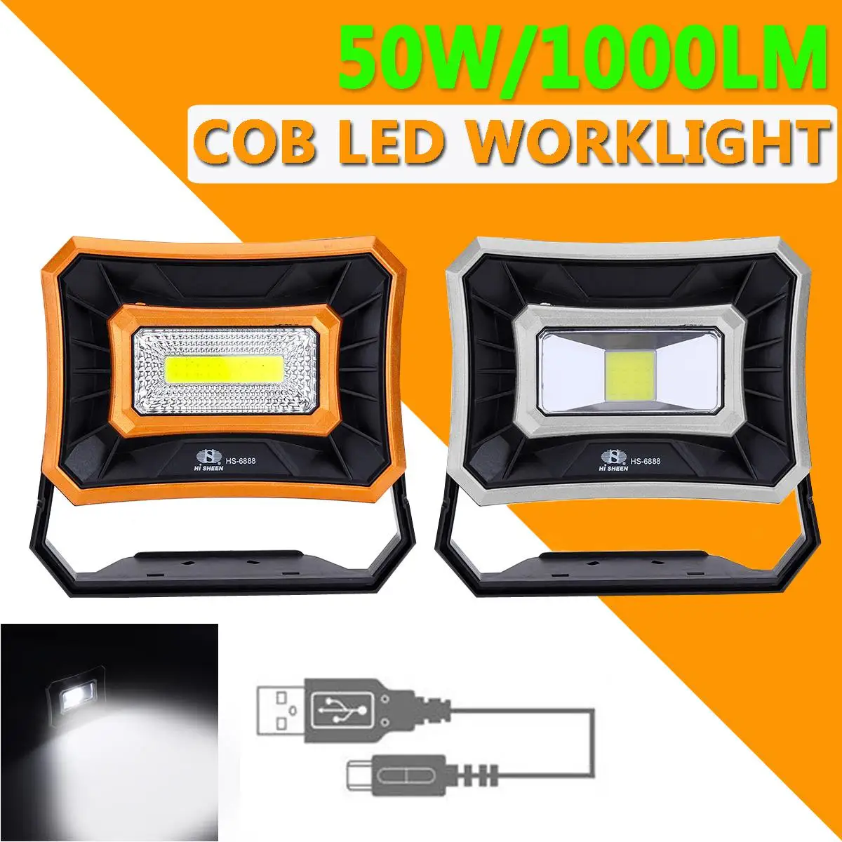 50W/1000LM COB LED Rechargeable Work Light Emergency Lamp Multifunction Maintenance flashlight Hand Torch Outdoor Camping lamp
50W/1000LM COB LED Rechargeable Work Light Emergency Lamp Multifunction Maintenance flashlight Hand Torch Outdoor Camping lamp