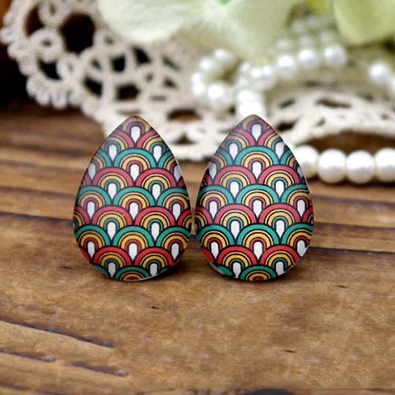 Handmade Jewelry Making Supplies Beads Photo Teardrop Glass Cabochon Rainbow Pattern 18x25mm For DIY Earrings Necklace TD093 4 
Handmade Jewelry Making Supplies Beads Photo Teardrop Glass Cabochon Rainbow Pattern 18x25mm For DIY Earrings Necklace TD093 4