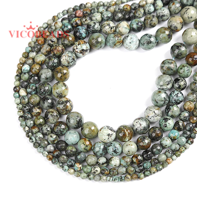 Natural stone Faceted African Turquoises Round loose Beads 16" strand, 4 6 8 10 12mm Pick size
Natural stone Faceted African Turquoises Round loose Beads 16" strand, 4 6 8 10 12mm Pick size