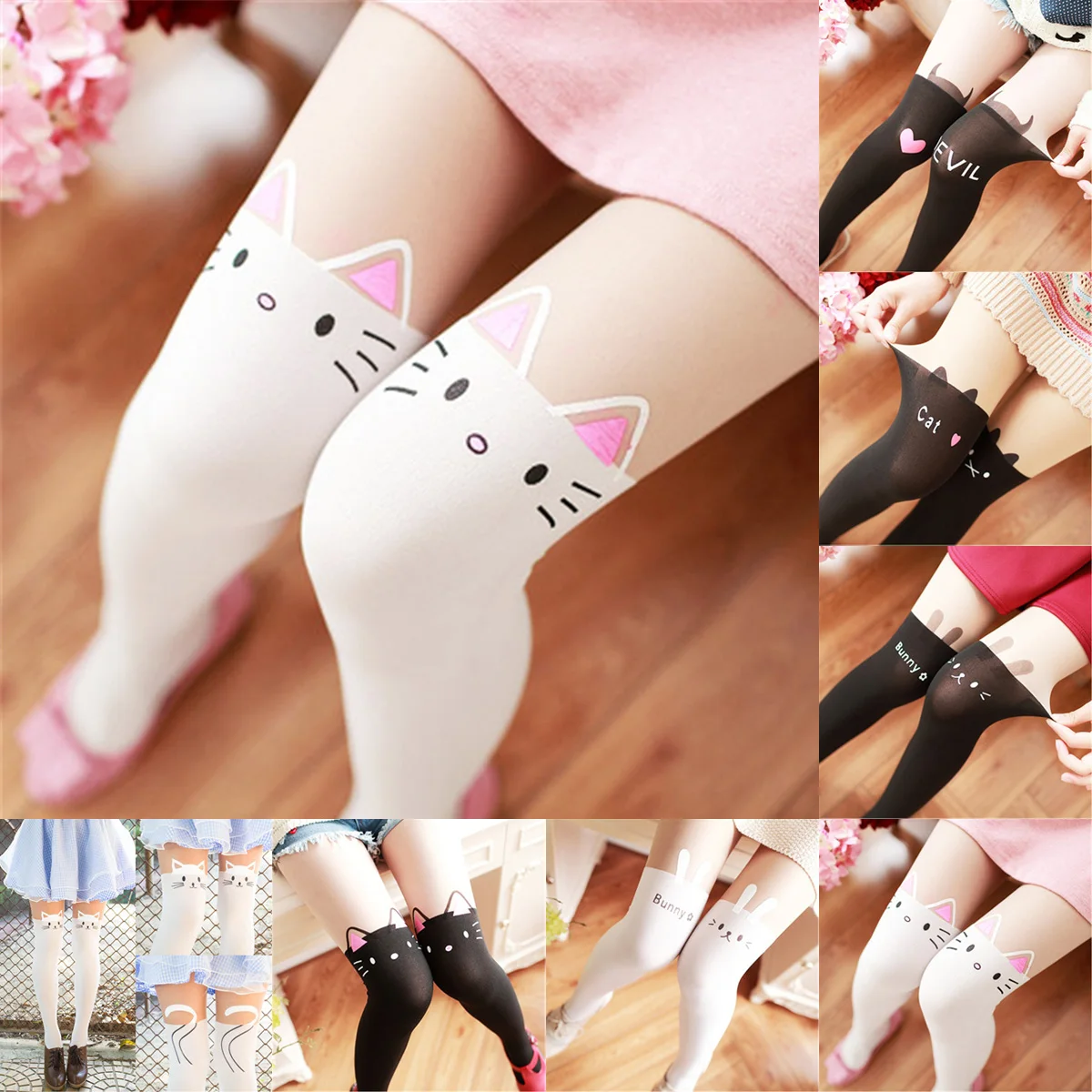 Harajuku Stockings Women Sexy Cartoon Cat Pantyhose Cute Letter Print Pattern Tights Fake High Patchwork Stocking Female Tight
Harajuku Stockings Women Sexy Cartoon Cat Pantyhose Cute Letter Print Pattern Tights Fake High Patchwork Stocking Female Tight