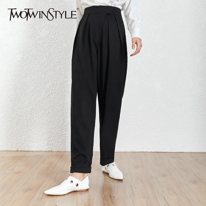 TWOTWINSTYLE Summer Fashion Solid Trousers For Women High Waist Ruched Loose Harem Pants Female Elegant 2019 Korean New Tide
TWOTWINSTYLE Summer Fashion Solid Trousers For Women High Waist Ruched Loose Harem Pants Female Elegant 2019 Korean New Tide