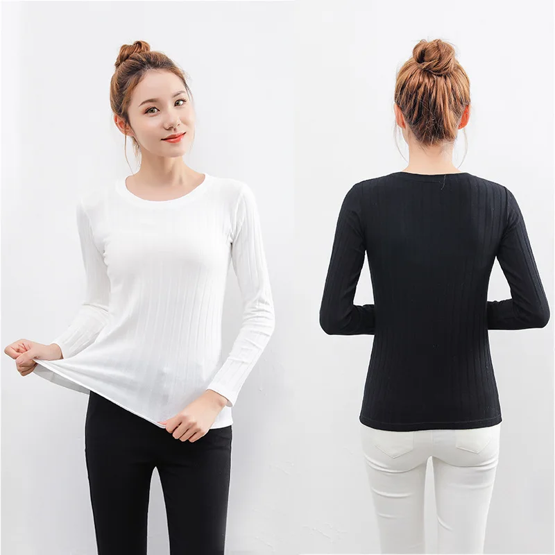 Long sleeve elastic knitted t-shirt female solid large size o-neck bottoming t-shirt thin warm knitting cotton t-shirt women
Long sleeve elastic knitted t-shirt female solid large size o-neck bottoming t-shirt thin warm knitting cotton t-shirt women