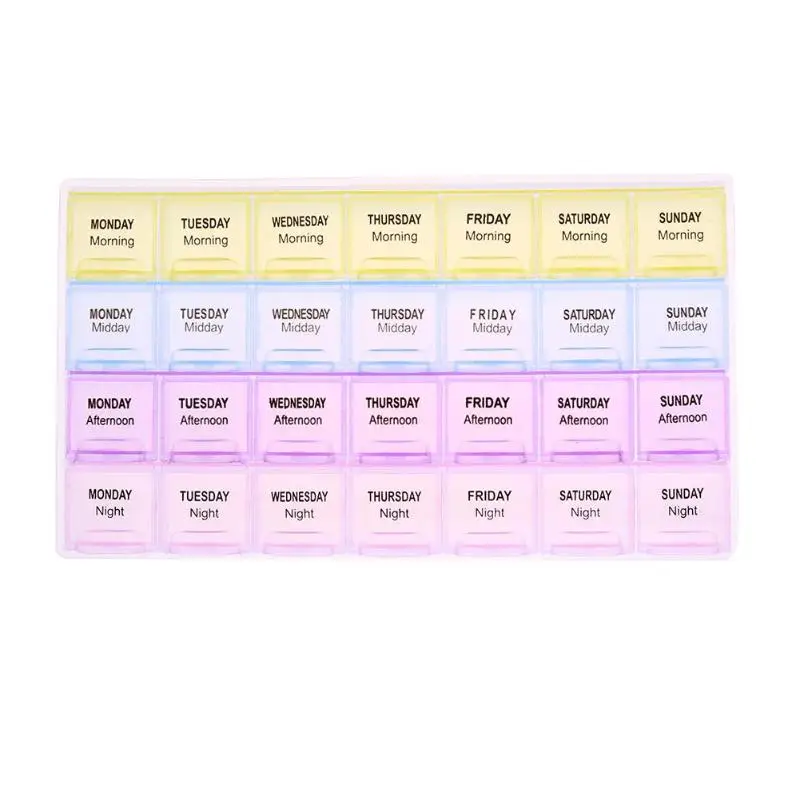 Portable 28 Compartments Weekly Plastic Pills Box Portable Home Pills Storage Organizer Tablet Medicine Sorter Medicine Case
Portable 28 Compartments Weekly Plastic Pills Box Portable Home Pills Storage Organizer Tablet Medicine Sorter Medicine Case