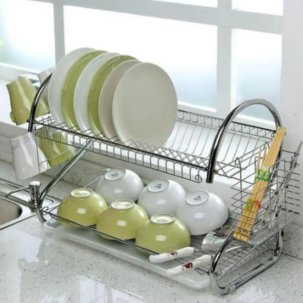 Adeeing Large Capacity Stainless Steel 2-layer Dish Drainer Drying Rack For Kitchen Storage
Adeeing Large Capacity Stainless Steel 2-layer Dish Drainer Drying Rack For Kitchen Storage