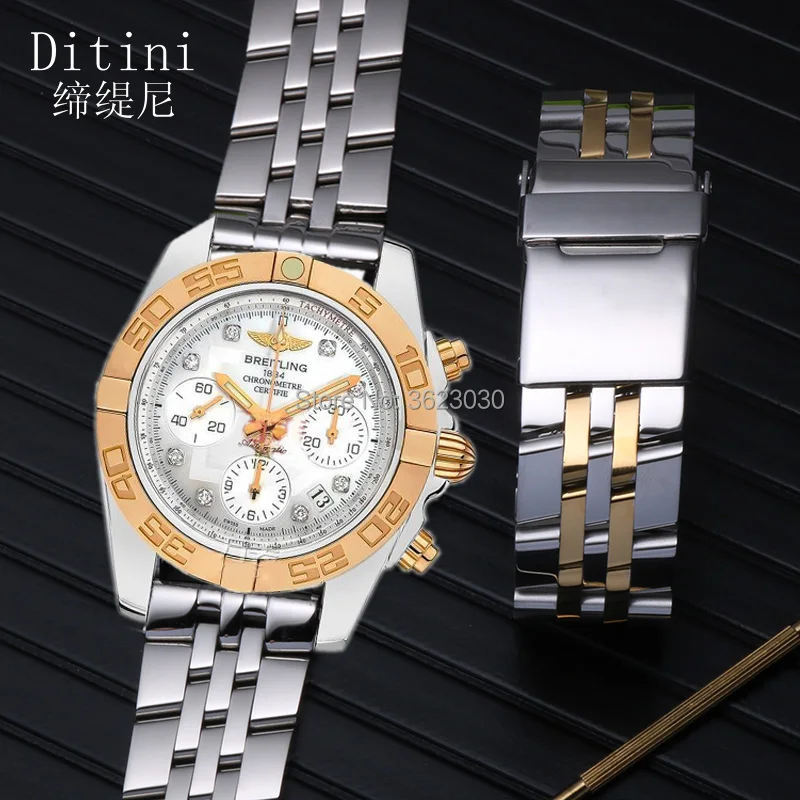 22mm 24mm Stainless Steel Watch Bands For Breitling men Watch wrist Brand for Ocean Watchband Bracelet Silver between Gold
22mm 24mm Stainless Steel Watch Bands For Breitling men Watch wrist Brand for Ocean Watchband Bracelet Silver between Gold