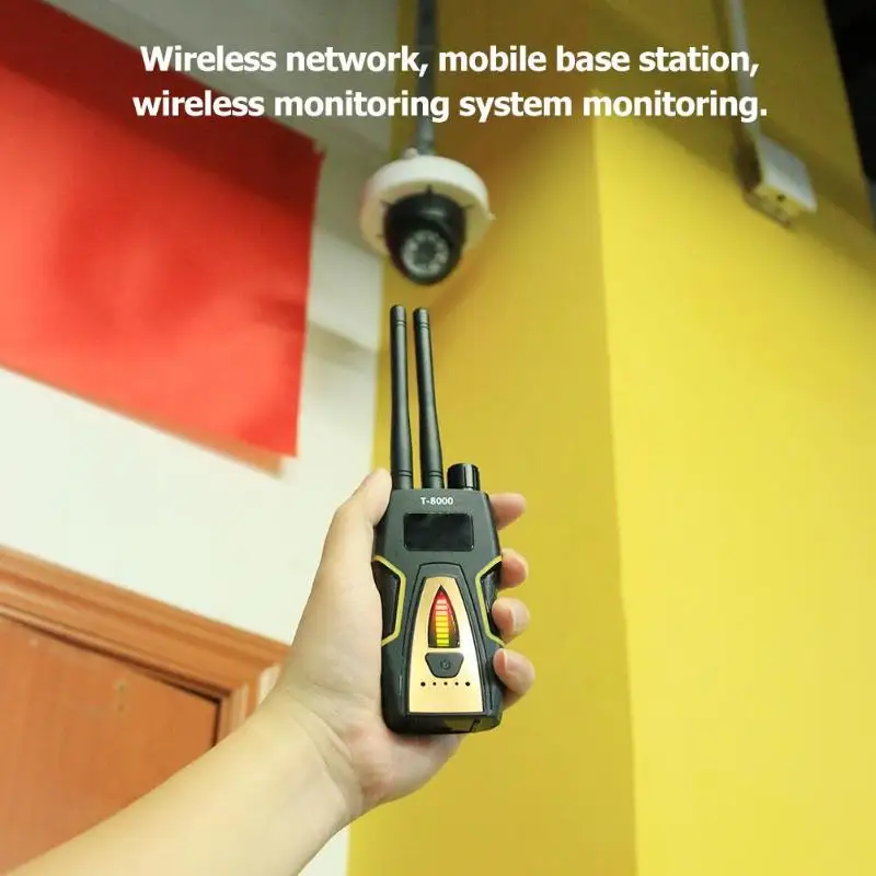 T-8000 Anti Candid Camera Wireless RF Signal Detector Audio Finder GPS Scan Detector Finder Privacy Protect Security Hot Sale
T-8000 Anti Candid Camera Wireless RF Signal Detector Audio Finder GPS Scan Detector Finder Privacy Protect Security Hot Sale
