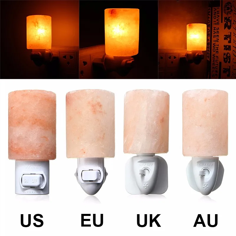 Rotatable Mini Himalayan Salt Night Light Cylinder Shape Wall Lamp Bedside Bedroom Home Decor Novelty Lighting US EU UK AU Plug
Rotatable Mini Himalayan Salt Night Light Cylinder Shape Wall Lamp Bedside Bedroom Home Decor Novelty Lighting US EU UK AU Plug