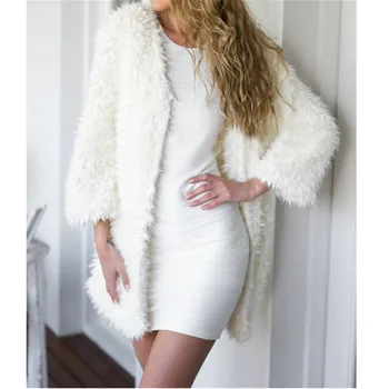 Lady's Faux Fur White Loose Coat Wide waisted V Neck Long Sleeve Outwear Jacket Coat Sweater Top Women Clothing2019
Lady's Faux Fur White Loose Coat Wide waisted V Neck Long Sleeve Outwear Jacket Coat Sweater Top Women Clothing2019
