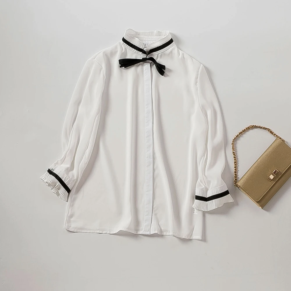 Spring Bow Stand Collar Chiffon Blouse Women Fashion Elegant Office Lady Regular Blusas 2019 New Sale Full Womens Bluses Shirts
Spring Bow Stand Collar Chiffon Blouse Women Fashion Elegant Office Lady Regular Blusas 2019 New Sale Full Womens Bluses Shirts