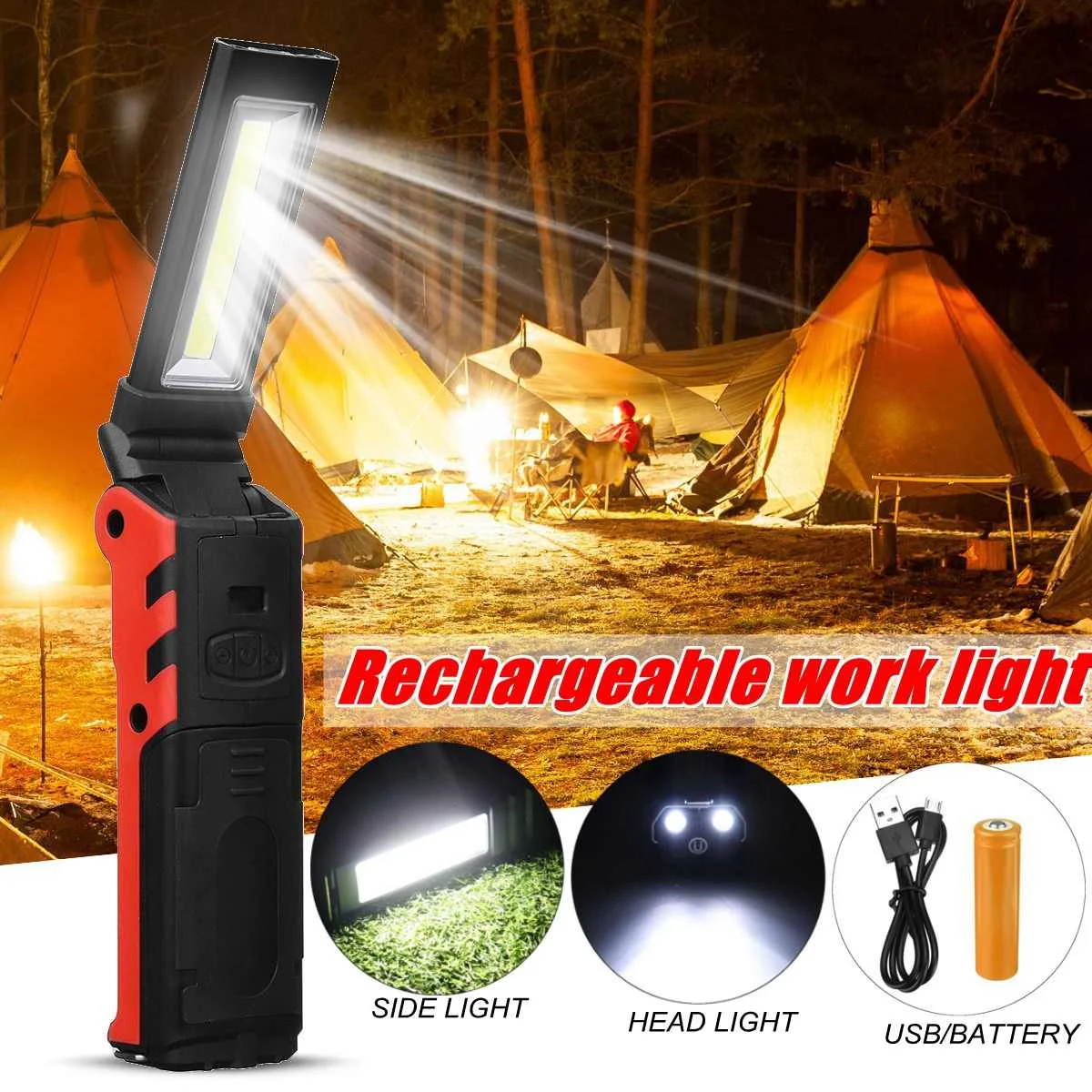 COB LED Work Light USB Rechargeable Dimmable Flashlight Inspection Lamp with Magnetic &Hook Power Bank 2000mAh 18650 Battery
COB LED Work Light USB Rechargeable Dimmable Flashlight Inspection Lamp with Magnetic &Hook Power Bank 2000mAh 18650 Battery