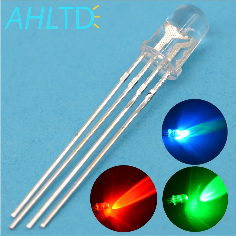 500pcs 5mm Round 4pin F5 RGB Emitting Diode Led Common Cathode Tri-Color water clear bright Ultra-Bright LED Red Green Blue Lamp
500pcs 5mm Round 4pin F5 RGB Emitting Diode Led Common Cathode Tri-Color water clear bright Ultra-Bright LED Red Green Blue Lamp