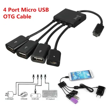 S SKYEE4 Ports Micro USB Power Charging OTG Hub Host Adapter Spliter Cable for Samsung for Galaxy Smartphone Computer Tablet PC
S SKYEE4 Ports Micro USB Power Charging OTG Hub Host Adapter Spliter Cable for Samsung for Galaxy Smartphone Computer Tablet PC