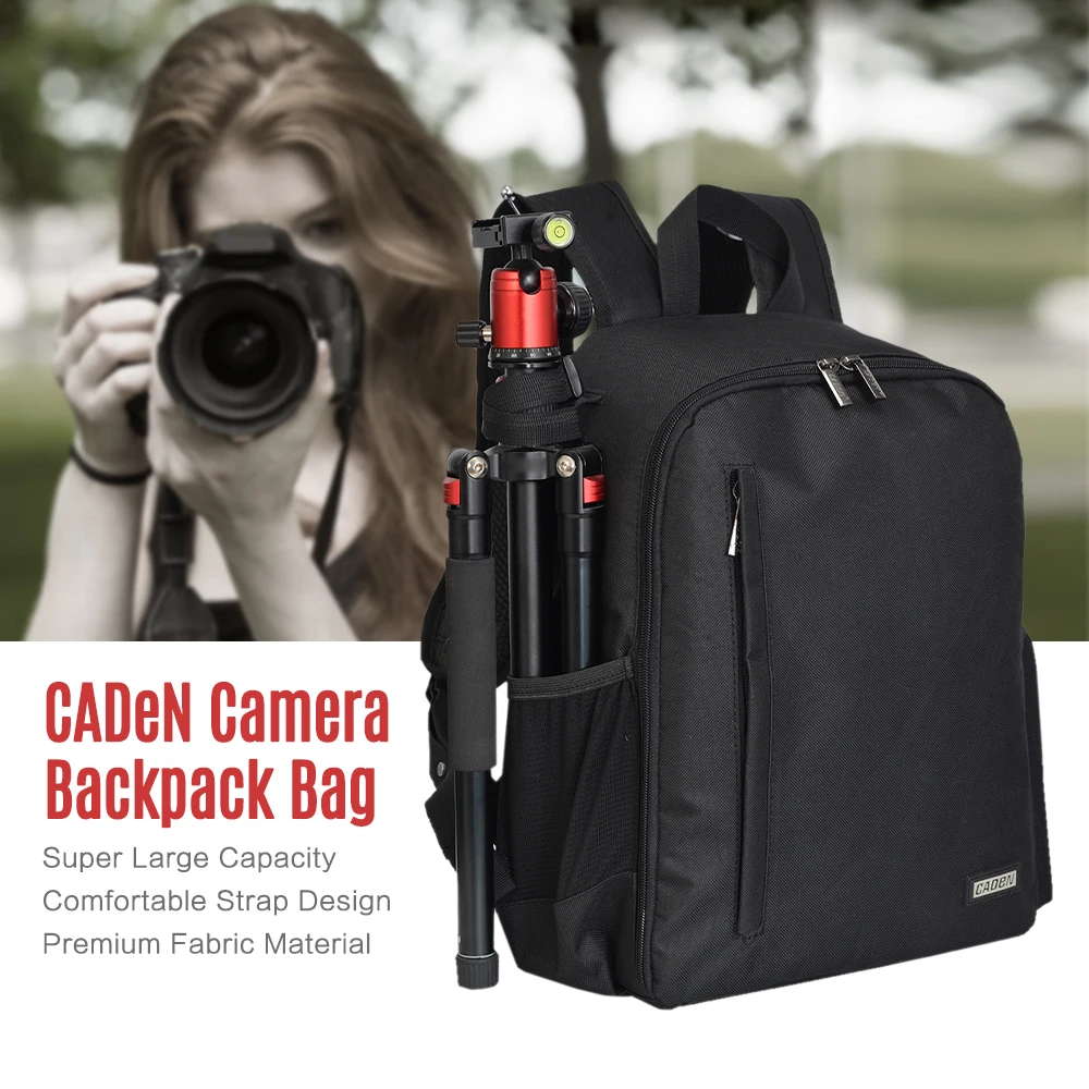 CADeN D6 Camera Backpack photo Bag Case Large Capacity Water-resistant for Canon SLR DSLR Camera Lenses Tripods Accessories
CADeN D6 Camera Backpack photo Bag Case Large Capacity Water-resistant for Canon SLR DSLR Camera Lenses Tripods Accessories