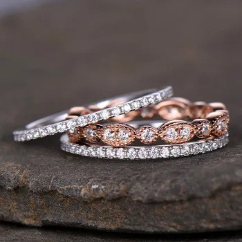 Huitan 3PC Wedding Ring Set with Tiny Cubic Zircon Pave Setting Rose Gold Color Fashion Party Rings for Women & Girls Wholesale
Huitan 3PC Wedding Ring Set with Tiny Cubic Zircon Pave Setting Rose Gold Color Fashion Party Rings for Women & Girls Wholesale