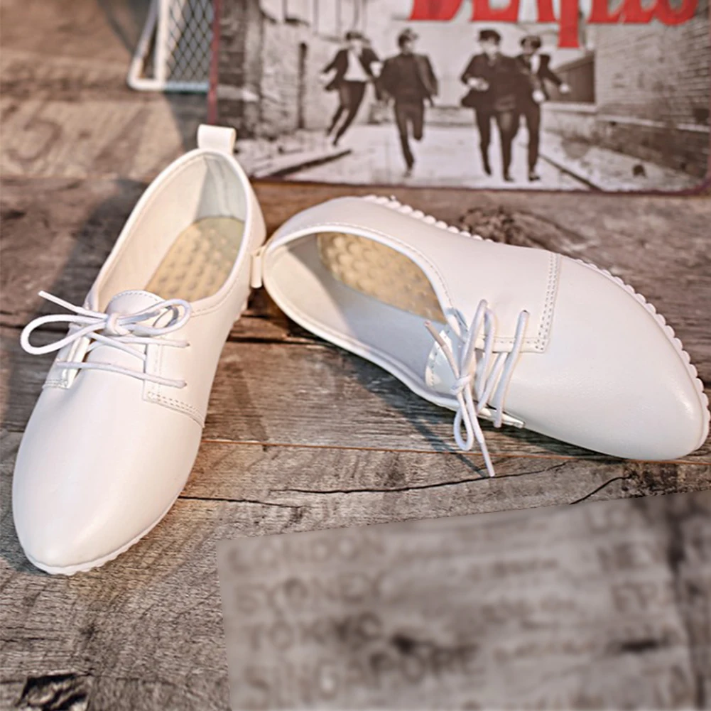1 Pair of Women Shoes New Women Leather Lace Up Pointed Toe Loafer Comfort Flat Soft Shoes Shallow Mouth Shoes White Black
1 Pair of Women Shoes New Women Leather Lace Up Pointed Toe Loafer Comfort Flat Soft Shoes Shallow Mouth Shoes White Black