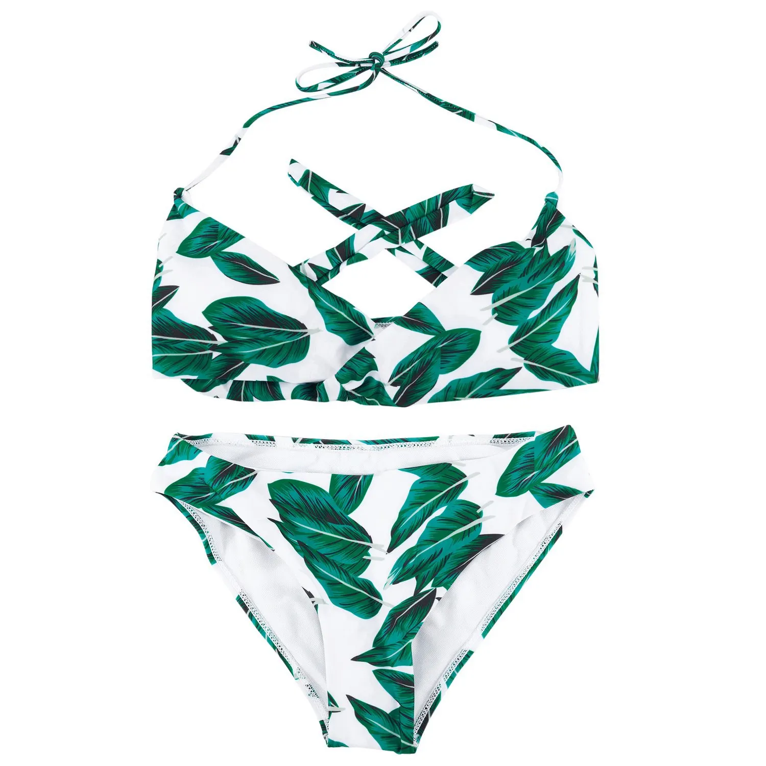 Women'S Fresh Leaves Printing Cross Padding Bikini Set Split Swimsuit Bikini Dance Cross Lace-Up Swimsuit
Women'S Fresh Leaves Printing Cross Padding Bikini Set Split Swimsuit Bikini Dance Cross Lace-Up Swimsuit