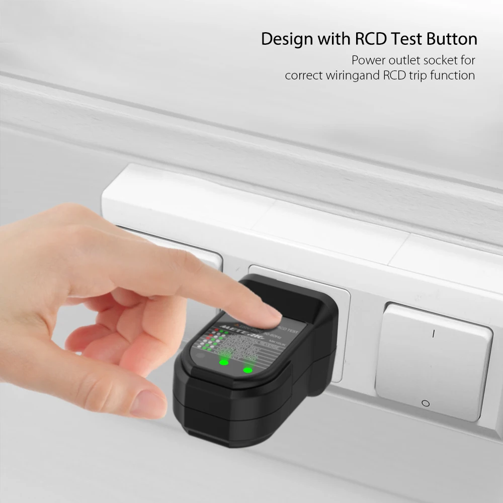 Electric Socket Tester Meterk Advanced RCD Automatic Earth Wire Testing Electric Circuit Polarity Detector Electric Leakage Seek
Electric Socket Tester Meterk Advanced RCD Automatic Earth Wire Testing Electric Circuit Polarity Detector Electric Leakage Seek