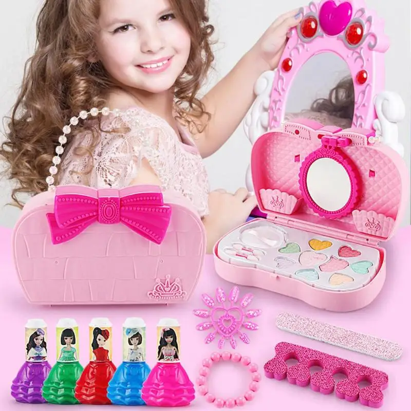 Girls Make Up Set Toys Pretend Play Simulation Cosmetic Bag Beauty Nail Polish Lipstick Non-toxic Toy Makeup Tools Kit
Girls Make Up Set Toys Pretend Play Simulation Cosmetic Bag Beauty Nail Polish Lipstick Non-toxic Toy Makeup Tools Kit