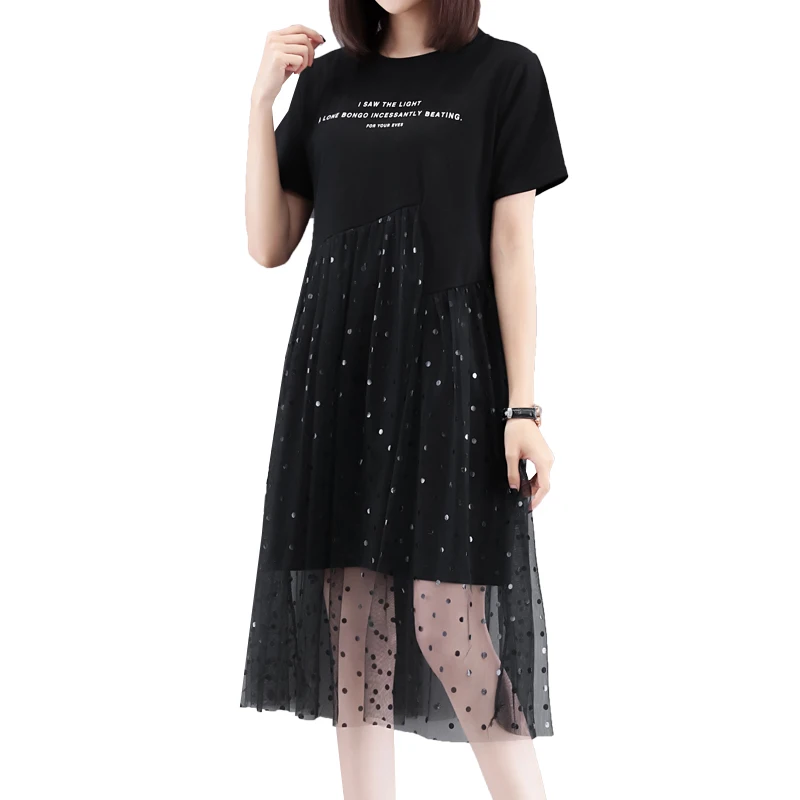 New Arrival Summer 2019 Korean Style Women Casual Fashion Patchwork Mesh Dot Letter Print Plus Size M-3XL Elegant Dress 4231
New Arrival Summer 2019 Korean Style Women Casual Fashion Patchwork Mesh Dot Letter Print Plus Size M-3XL Elegant Dress 4231