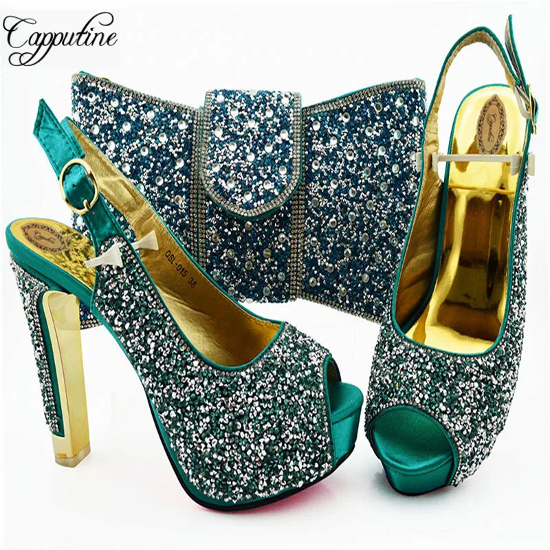 African Summer Teal Color Woman High Heels Shoes And Bag Set For Party Fashion Summer Rhinestone Shoes And Bag Set SL015
African Summer Teal Color Woman High Heels Shoes And Bag Set For Party Fashion Summer Rhinestone Shoes And Bag Set SL015