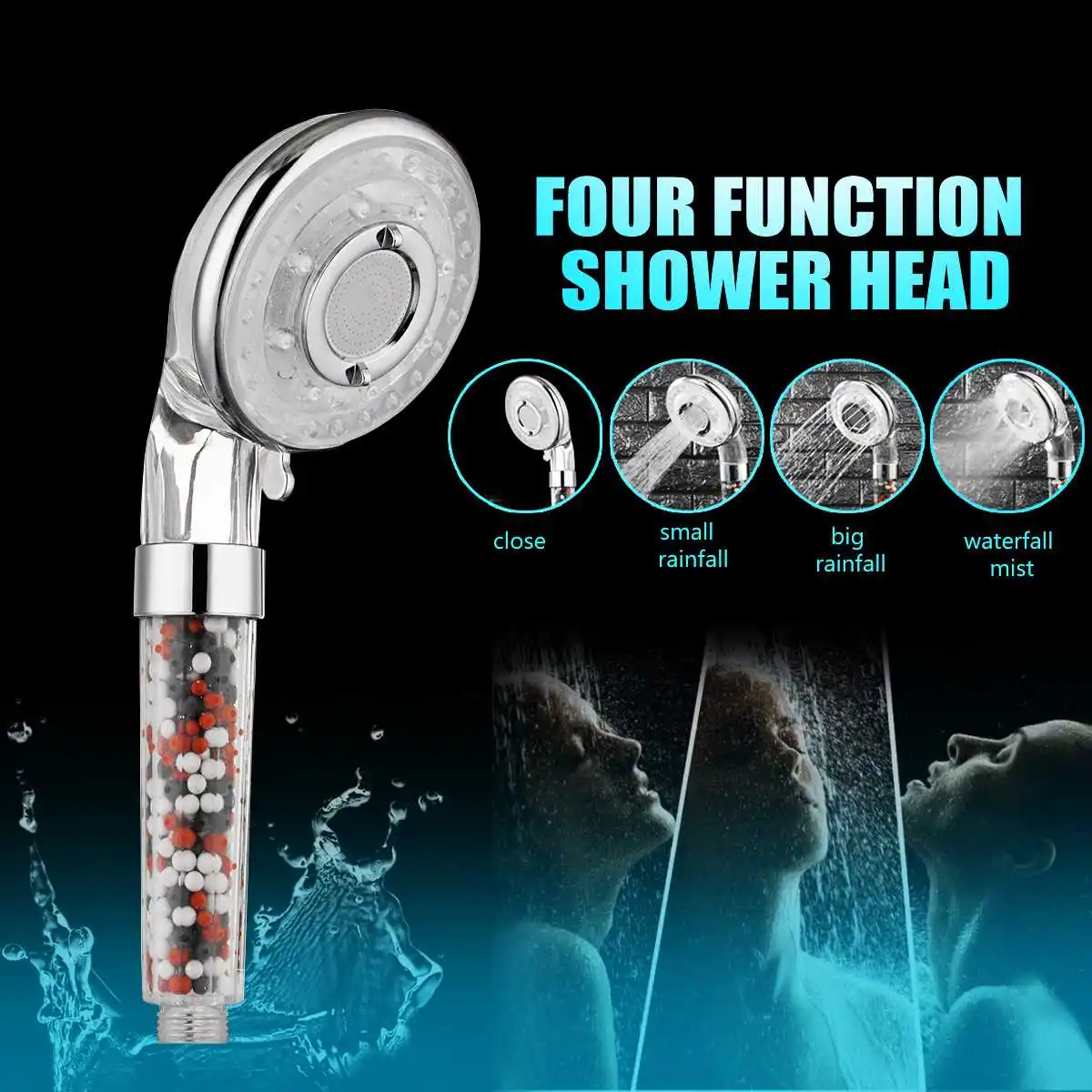 4 Modes ABS Plastic Adjustable Rainfall Anion SPA Filter Shower Head Spout Handheld Water Saving Shower Head Nozzle Sprayer
4 Modes ABS Plastic Adjustable Rainfall Anion SPA Filter Shower Head Spout Handheld Water Saving Shower Head Nozzle Sprayer