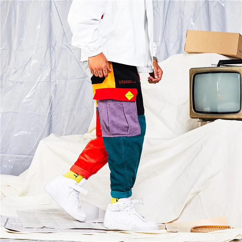 Hip Hip Pants Vintage Color Block Patchwork Corduroy Cargo Harem Pant Streetwear Harajuku Jogger Sweatpant Cotton Trousers 2018
Hip Hip Pants Vintage Color Block Patchwork Corduroy Cargo Harem Pant Streetwear Harajuku Jogger Sweatpant Cotton Trousers 2018