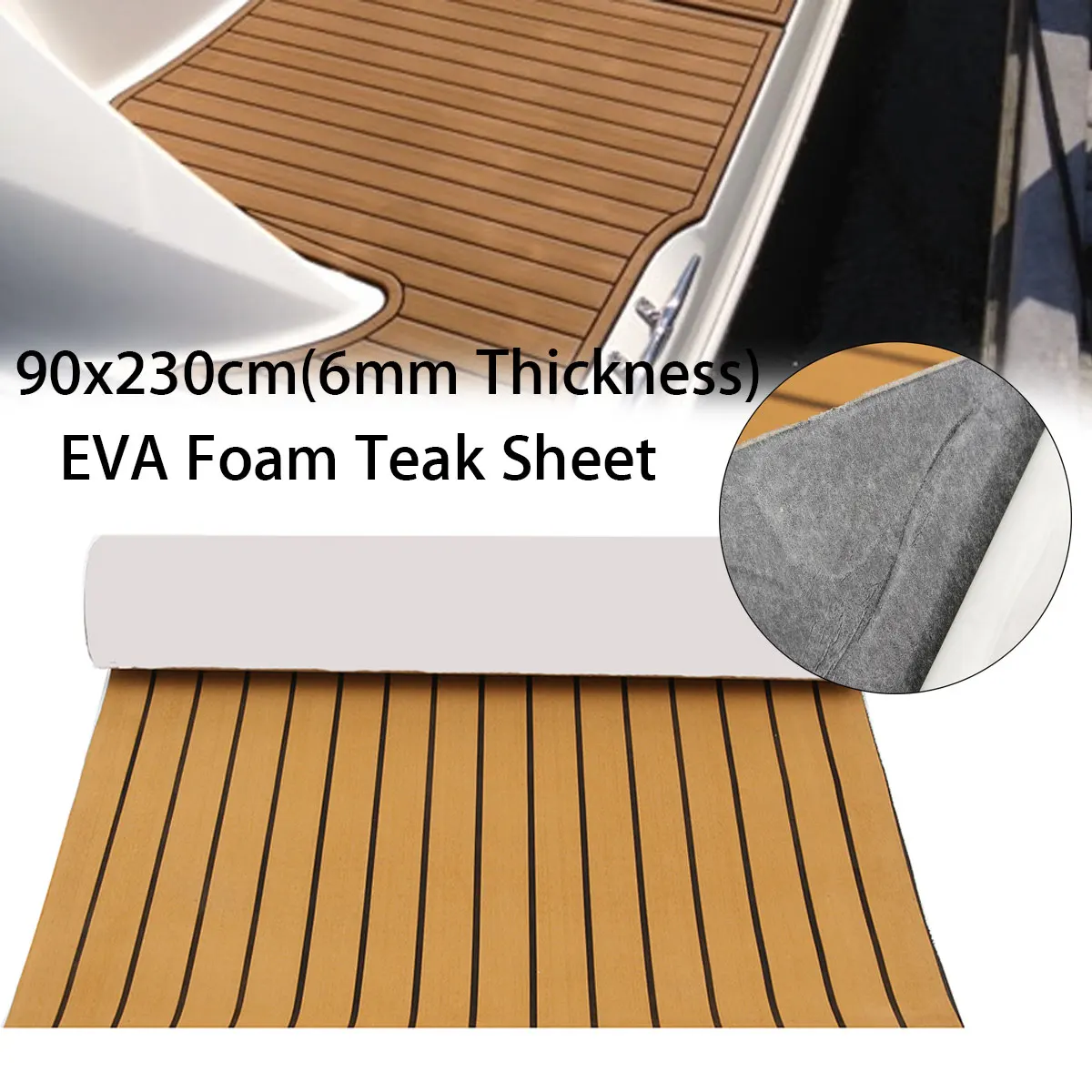 90*230cm 6mm Teakwook Color EVA Foam Teak Decking Sheet Dark Brown Boat Yacht Synthetic Decking Foam Floor Mat 0.6cm
90*230cm 6mm Teakwook Color EVA Foam Teak Decking Sheet Dark Brown Boat Yacht Synthetic Decking Foam Floor Mat 0.6cm