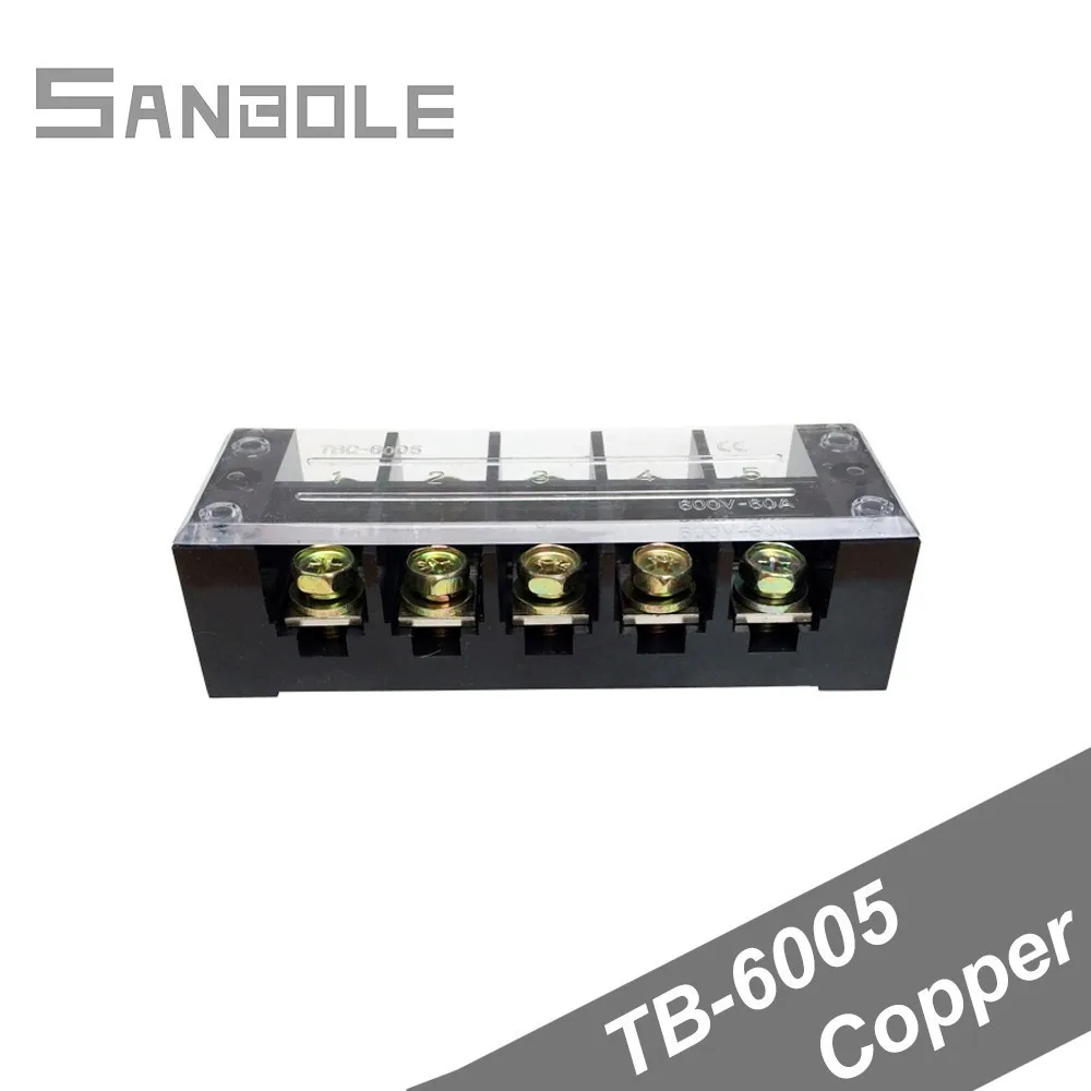 TB-6005/TBC-605 60A/5P Inflaming Retarding Fixed Type Copper Connection Terminal Blocks with screws Plate Row Wire Connector
TB-6005/TBC-605 60A/5P Inflaming Retarding Fixed Type Copper Connection Terminal Blocks with screws Plate Row Wire Connector