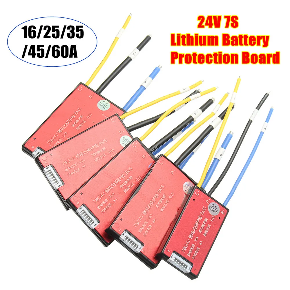 24V 7S 16A/25A/35A/45A/60A 18650 Li-ion Lipolymer Battery BMS PCB PCM Battery Protection Board for Ebike Ebicycle
24V 7S 16A/25A/35A/45A/60A 18650 Li-ion Lipolymer Battery BMS PCB PCM Battery Protection Board for Ebike Ebicycle