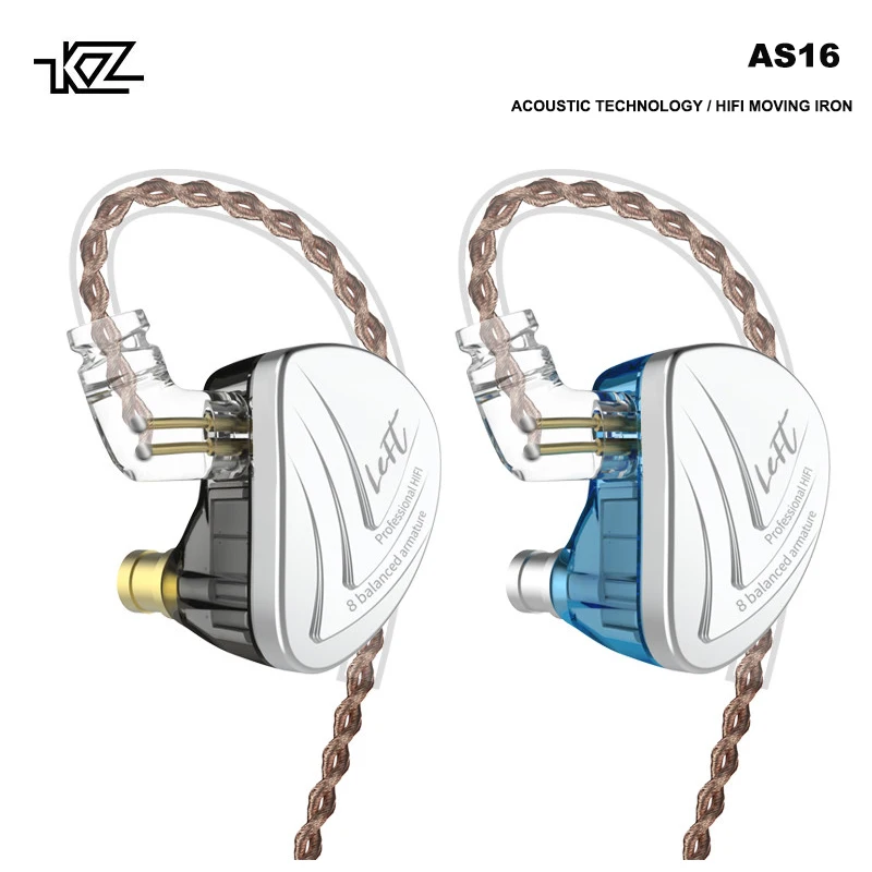 KZ AS16 Wired Headphone In Ear Earphone Headset AcousticTechnology Balanced Armature Headphones AS10 C16 BA10 CTZ AS06 ZS10 ZST
KZ AS16 Wired Headphone In Ear Earphone Headset AcousticTechnology Balanced Armature Headphones AS10 C16 BA10 CTZ AS06 ZS10 ZST