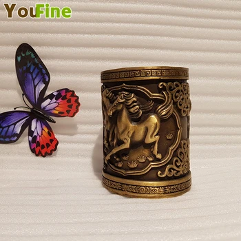 Bronze brass pen holder embossed decorative animal horse sculpture stationery storage ornaments
Bronze brass pen holder embossed decorative animal horse sculpture stationery storage ornaments