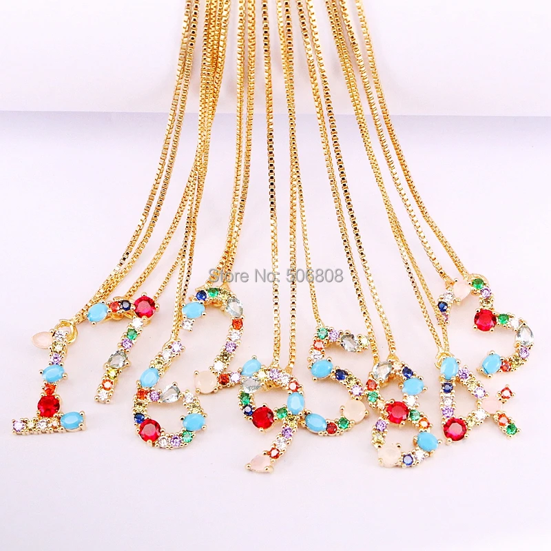 6PCS ZYZ-N9085 DIY Jewelry Charms Supplies Rainbow Cz Number Gold Charms Pendant Necklace
6PCS ZYZ-N9085 DIY Jewelry Charms Supplies Rainbow Cz Number Gold Charms Pendant Necklace