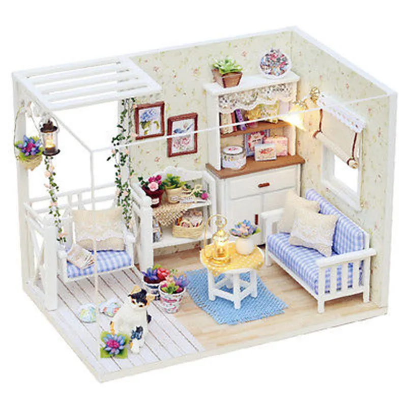 New Doll House Furniture Kits DIY Wood Dollhouse Miniature with LED+Furniture Cover Cozy Doll house room
New Doll House Furniture Kits DIY Wood Dollhouse Miniature with LED+Furniture Cover Cozy Doll house room