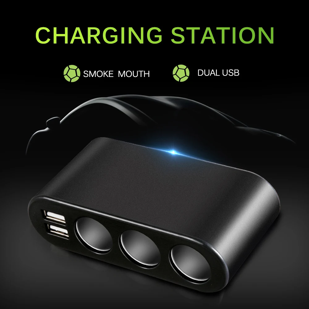120W 1 to 3 3.1A Cigarette Lighter Socket USB Car Charger Adapter Support Smart Fast Charge DC 12-24V
120W 1 to 3 3.1A Cigarette Lighter Socket USB Car Charger Adapter Support Smart Fast Charge DC 12-24V