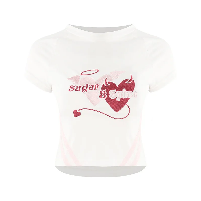 summer western style fashion cute slim embroidery letters short sleeve Lady tee SML XL XXL crop top woman Casual short T-Shirts
summer western style fashion cute slim embroidery letters short sleeve Lady tee SML XL XXL crop top woman Casual short T-Shirts