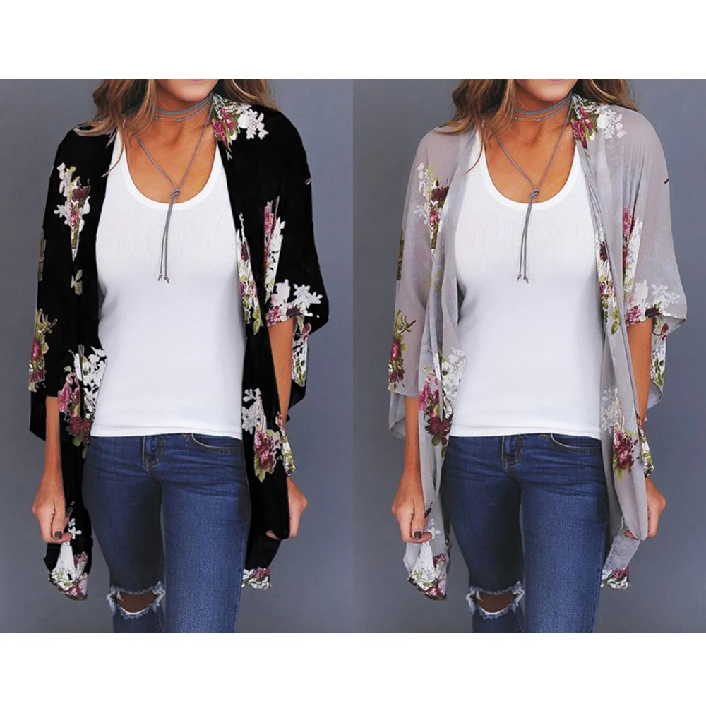 Summer Floral Print Loose Kimono Sunproof Cardigan Women Boho Chiffon Coat Print Jacket Beach Blouse Shawl Top Plus Size Vintage
Summer Floral Print Loose Kimono Sunproof Cardigan Women Boho Chiffon Coat Print Jacket Beach Blouse Shawl Top Plus Size Vintage