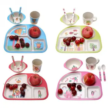 5Pcs/set Eco-friendly Bamboo Fiber Kids Plate Feeding Dishes 4 Slots Children Tableware Dinnerware Bowls and Cup Set
5Pcs/set Eco-friendly Bamboo Fiber Kids Plate Feeding Dishes 4 Slots Children Tableware Dinnerware Bowls and Cup Set
