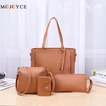 4pcs/Set Simple Lichi PU Leather Women Totes Tassels Shoulder Handbags Clutch Composite Bags for Women
4pcs/Set Simple Lichi PU Leather Women Totes Tassels Shoulder Handbags Clutch Composite Bags for Women