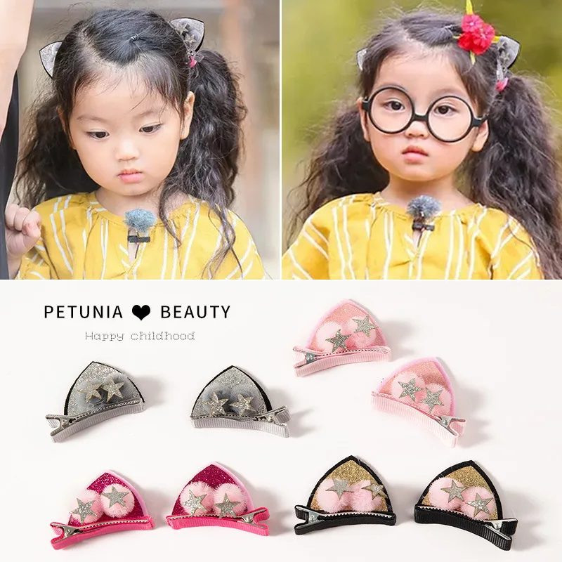 1 Pair/set Girl Hair Accessories Cat Ear Hair Clip with Plush Ball Pentagram Bling Bing
1 Pair/set Girl Hair Accessories Cat Ear Hair Clip with Plush Ball Pentagram Bling Bing