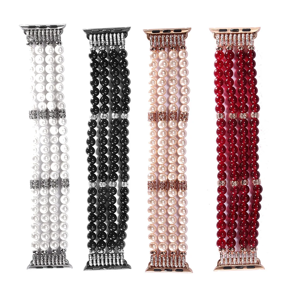 New pearl Agate Watch Strap For Apple Watch 38mm 40mm 42mm 44mm iwatch Serise 1 2 3 4 Four Row Pearl Strap Lady Watch Band
New pearl Agate Watch Strap For Apple Watch 38mm 40mm 42mm 44mm iwatch Serise 1 2 3 4 Four Row Pearl Strap Lady Watch Band